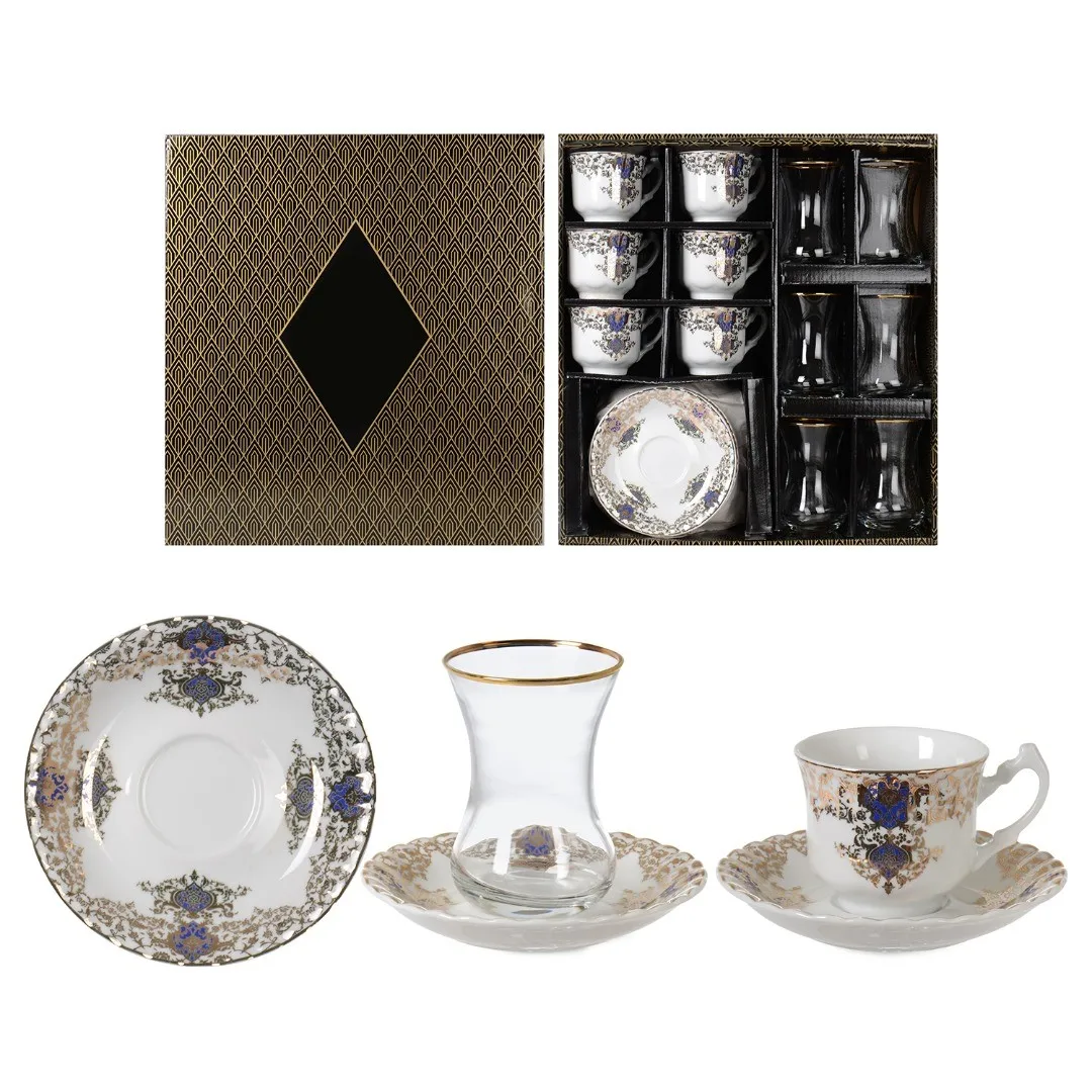 

6 Persons 18 Pieces Porcelain Coffee & Tea Cup Set