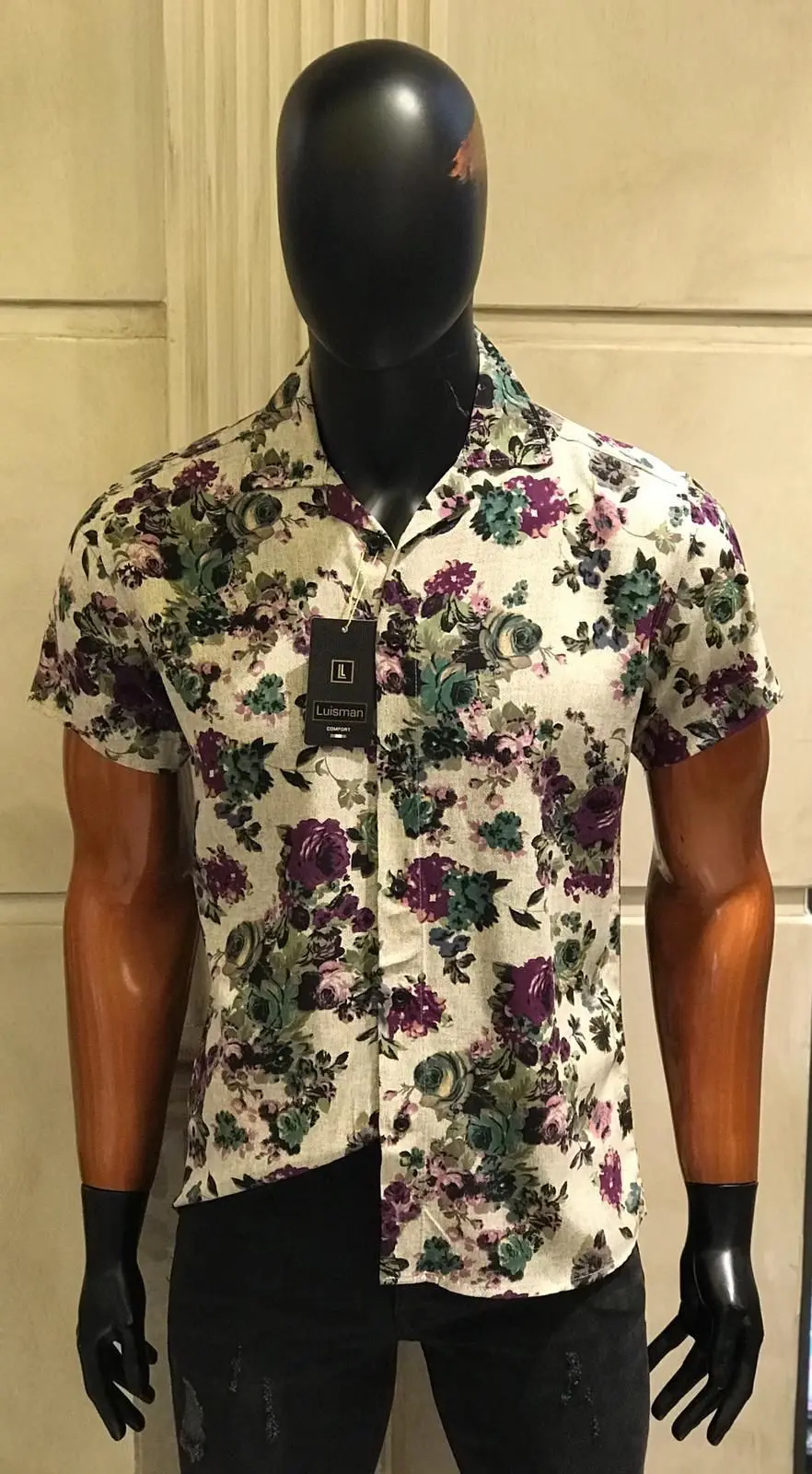 

2021 New Men's Shirt Slim Fit Men's Short Sleeve Shirt Hawaiian Casual Shirts Male Single-Breasted Letter Printing Clothing viscose