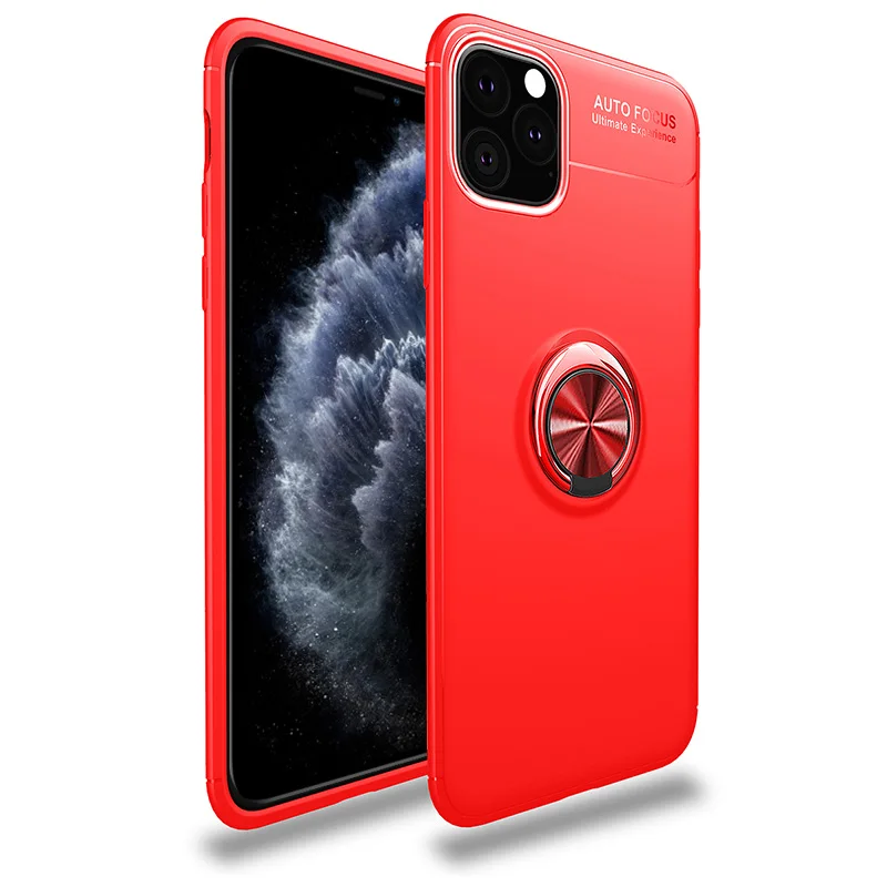 Red Red Coque силиконовый чехол для iPhone 11 Pro XS Max X XR 8 7 6 6S Plus 5 5S SE держатель с магнитным креплением автомобильная подставка для стенда Capa - Цвет: Red Red