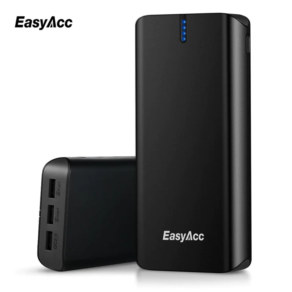 Быстрое зарядное устройство Easyacc 20000 мАч внешний аккумулятор 18650 с 3 портами