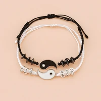 yin yang tai chi adjustable woven rope bracelets bangle matching couple bracelets for lovers men women boys valentines day gift
