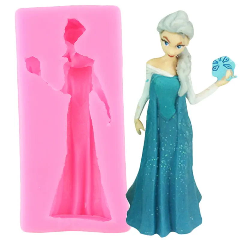 

Disney Frozen Elsa Princess Silicone Mold Baby Birthday Cake Decorating Tools Cupcake Topper Fondant Molds Candy Chocolate Mould
