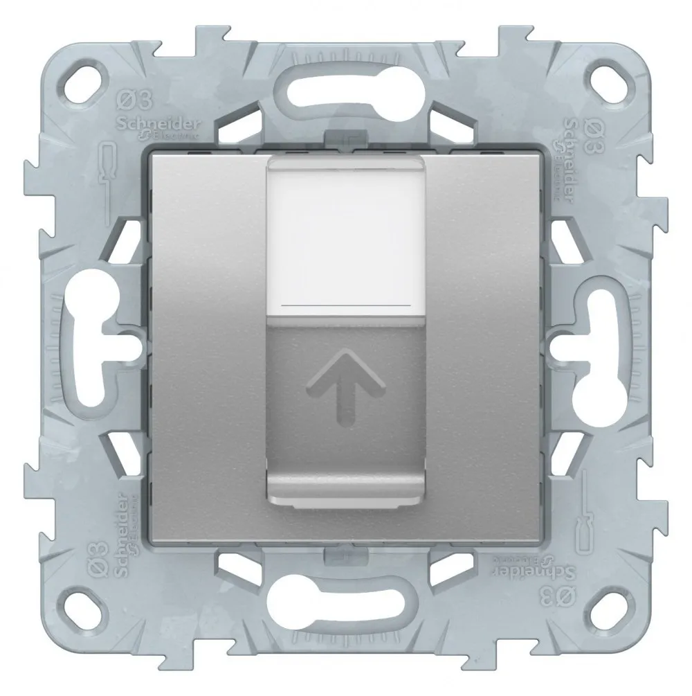 Unica New Алюминий Розетка компьютерная RJ45 одиночная кат. 5е UTP NU541130 |