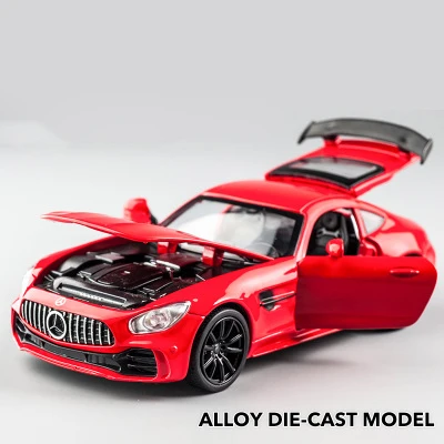 Red-Box KIDAMI 1:32 Сплав AMG GT GTR оттяните назад литье под давлением модель автомобиля, звук света MINIAUTO игрушечный автомобиль транспортные средства для детей Подарки для взрослых Формула 1 - Color: Red-Box