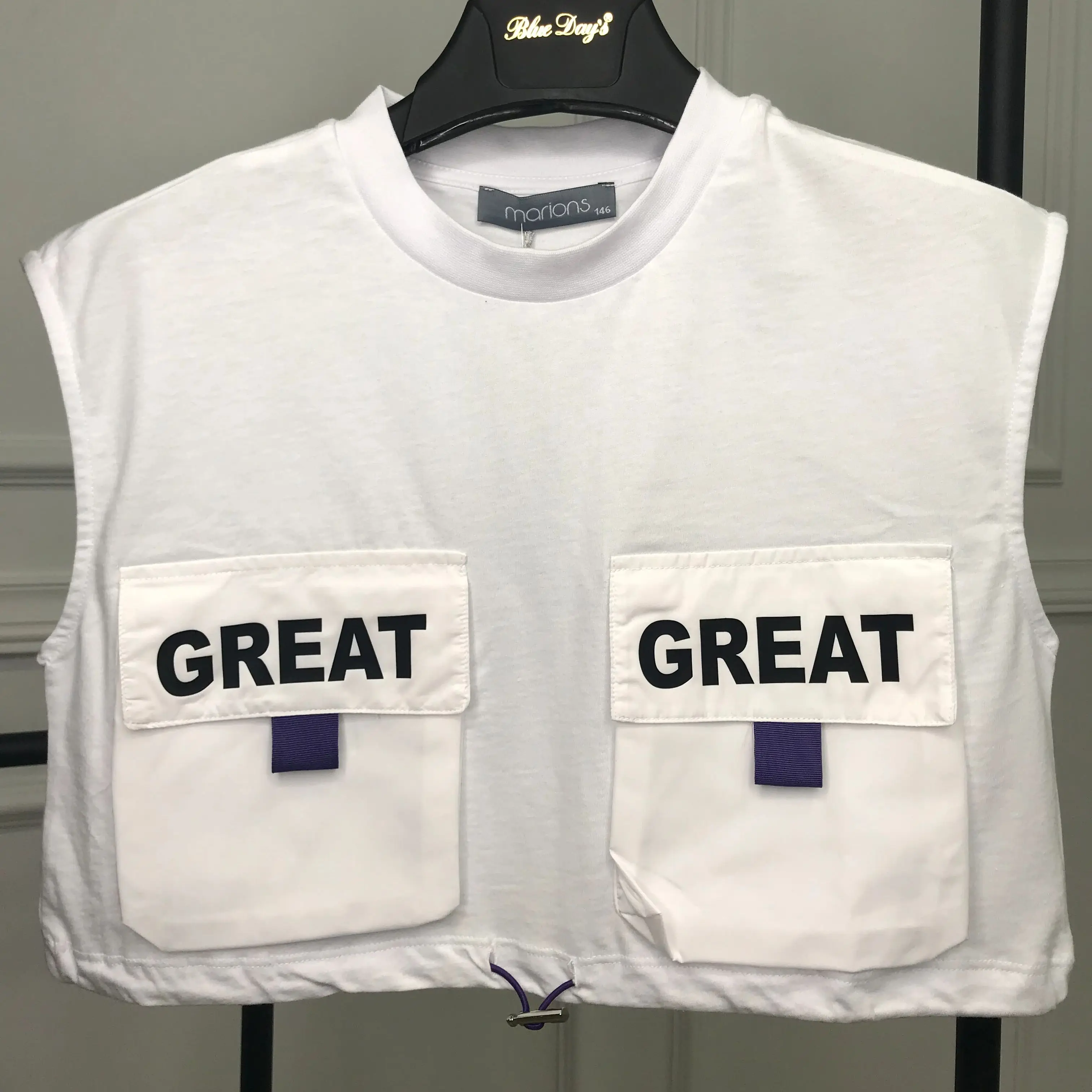 

2021 SUMMER T-SHIRT GIRLS CHILDREN AND YOUNG GIRLS GREAT SLEEVELESS WHITE MARİONS KIDS MOBILE DETAILED CROP T-SHIRT for SEASON MODASI TURKISH FINANCIAL