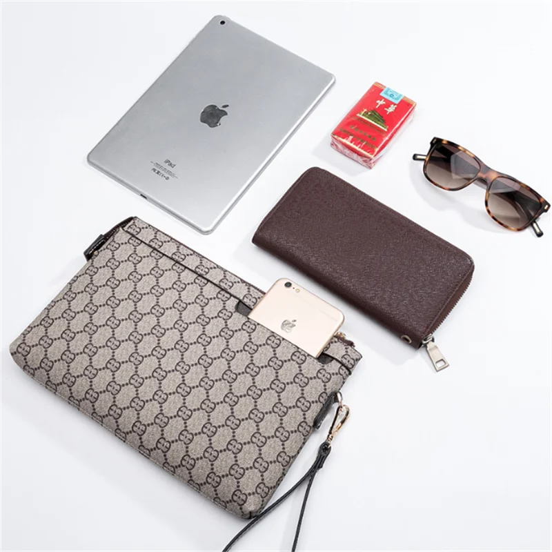 HORIZONPLUS роскошный кожаный модный Европейский мужской клатч с принтом |