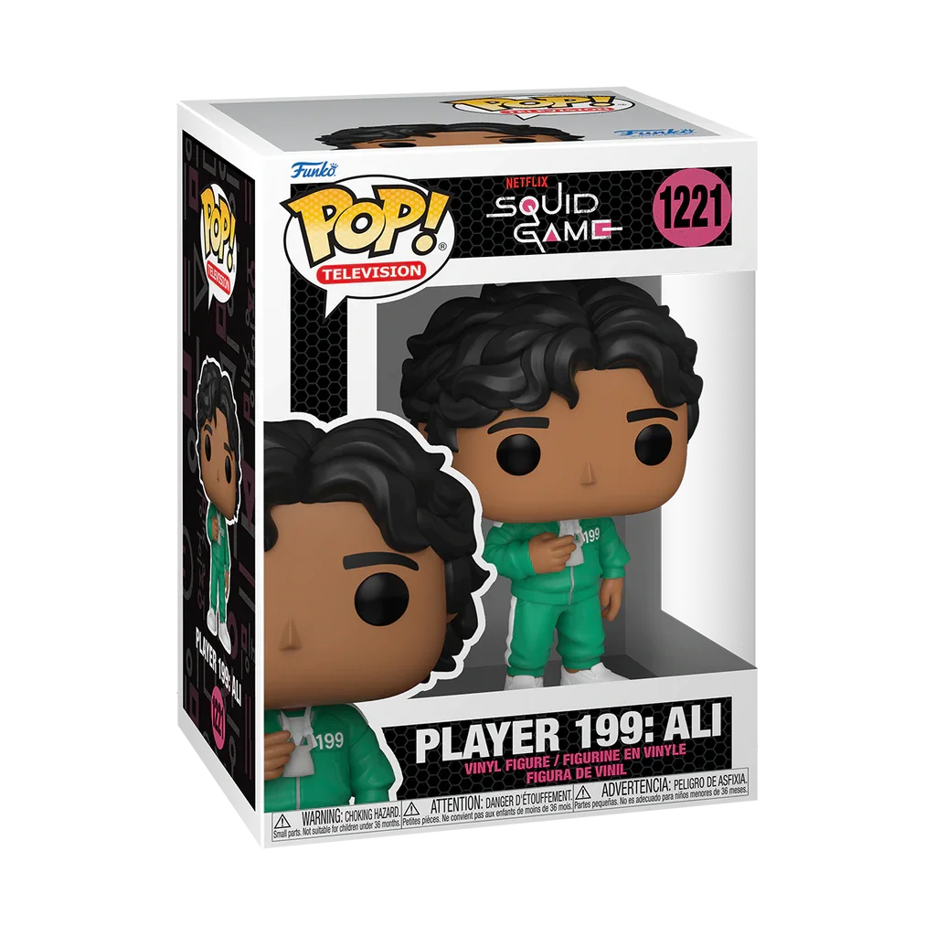 Фигурка Funko POP! TV Squid Game Player 199 Ali 64794 Игра в кальмара Али Абдул № игрок сериал |