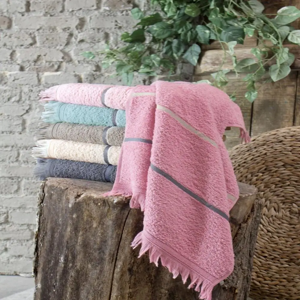 

6 Pcs Fringed 100% Cotton Adult and Children Family Hand Face Towel Set Soft Absorbent Fiber Travel Home Bathroom Towel 50 X90Cm