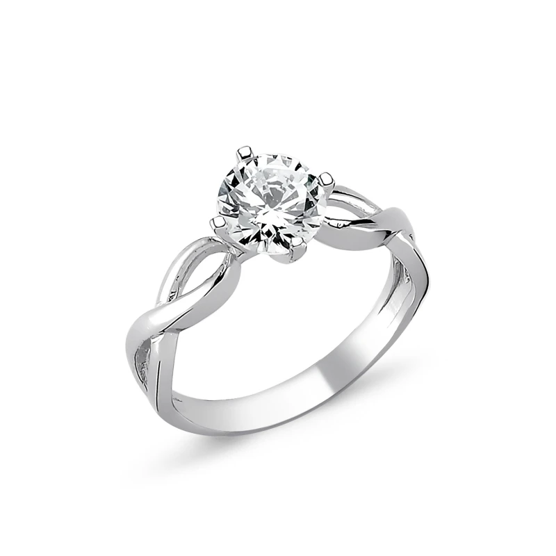 

Серебряное 925 пробы кольцо с цирконием и кубическим цирконием