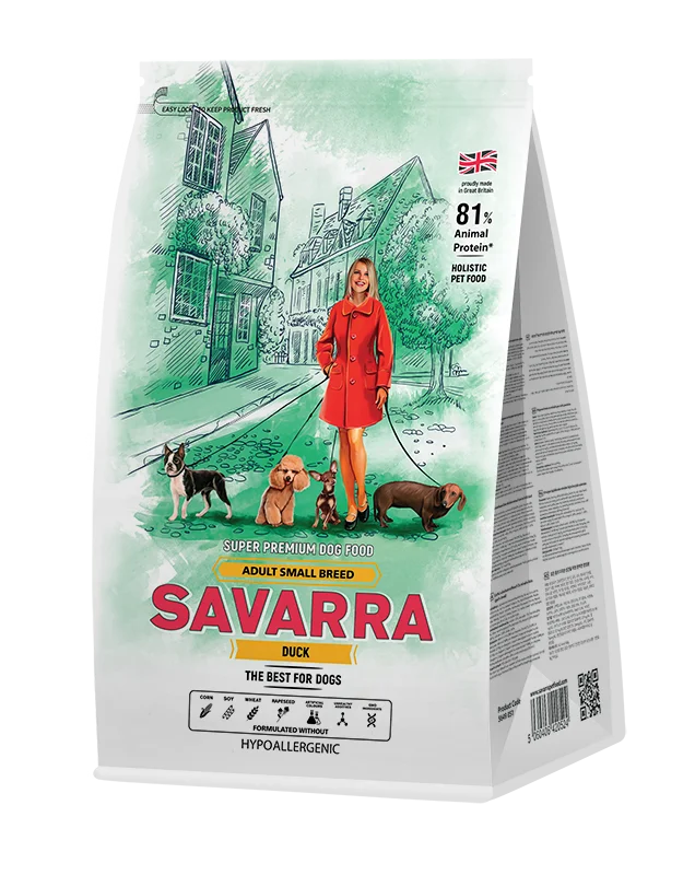 SAVARRA Adult Dog Small Breed Сухой корм для взрослых собак мелких пород 18кг Утка/рис | Дом и