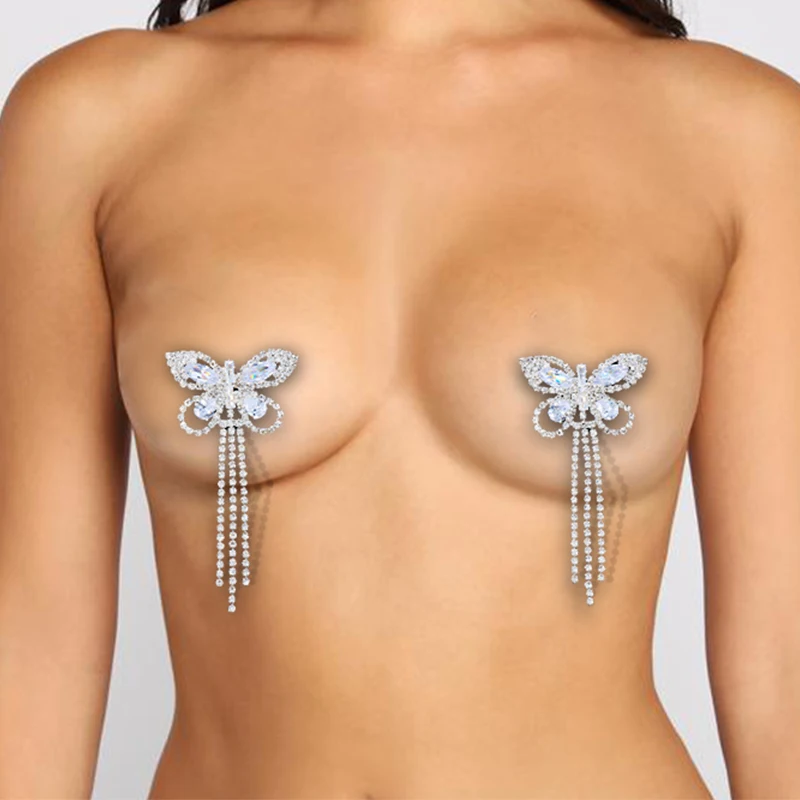 Новые сексуальные наклейки на грудь в виде бабочки ювелирные изделия украшение