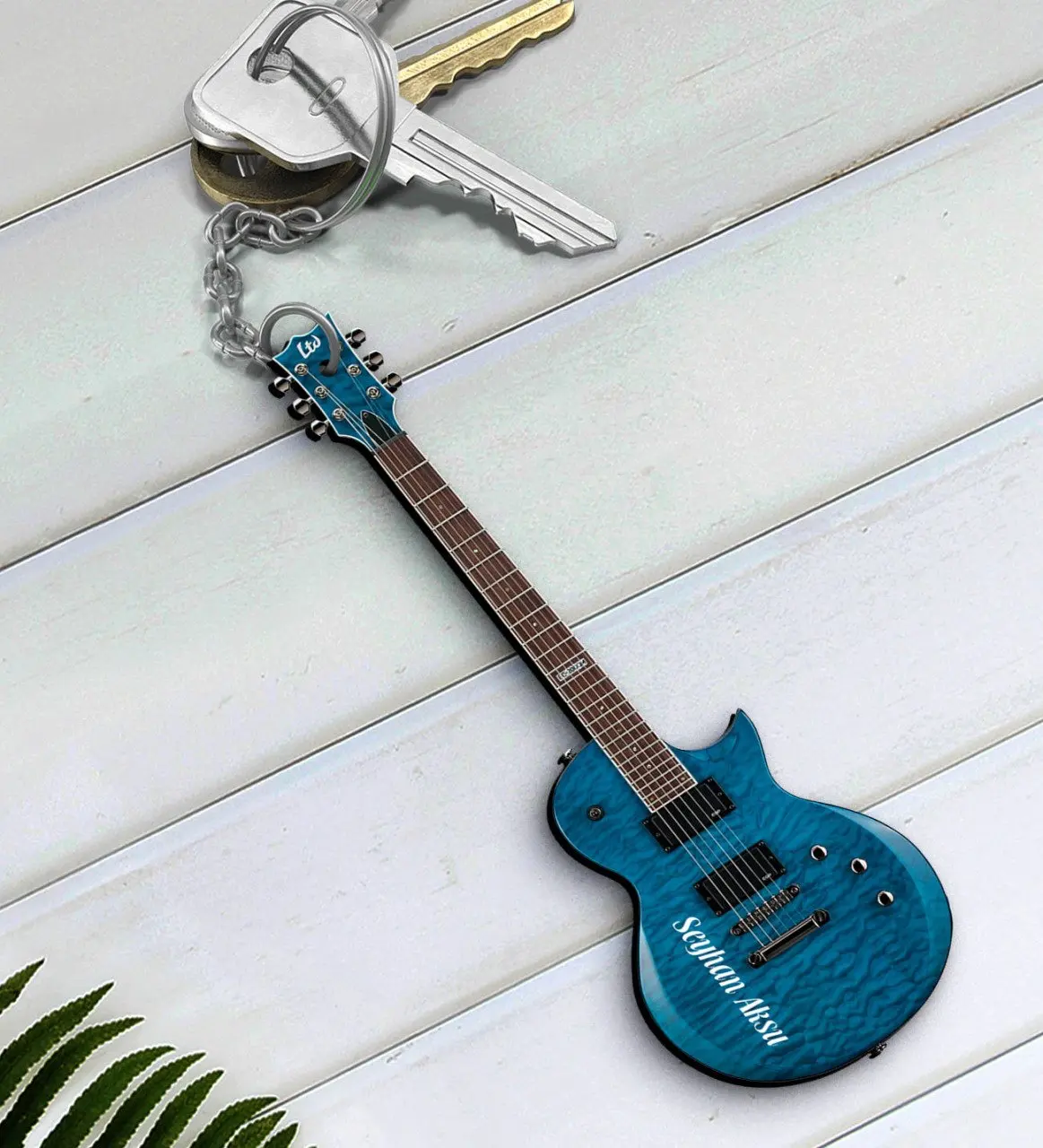 

Personalized Is Electric Guitar Musical Instrument Wooden Anahtarlık-1