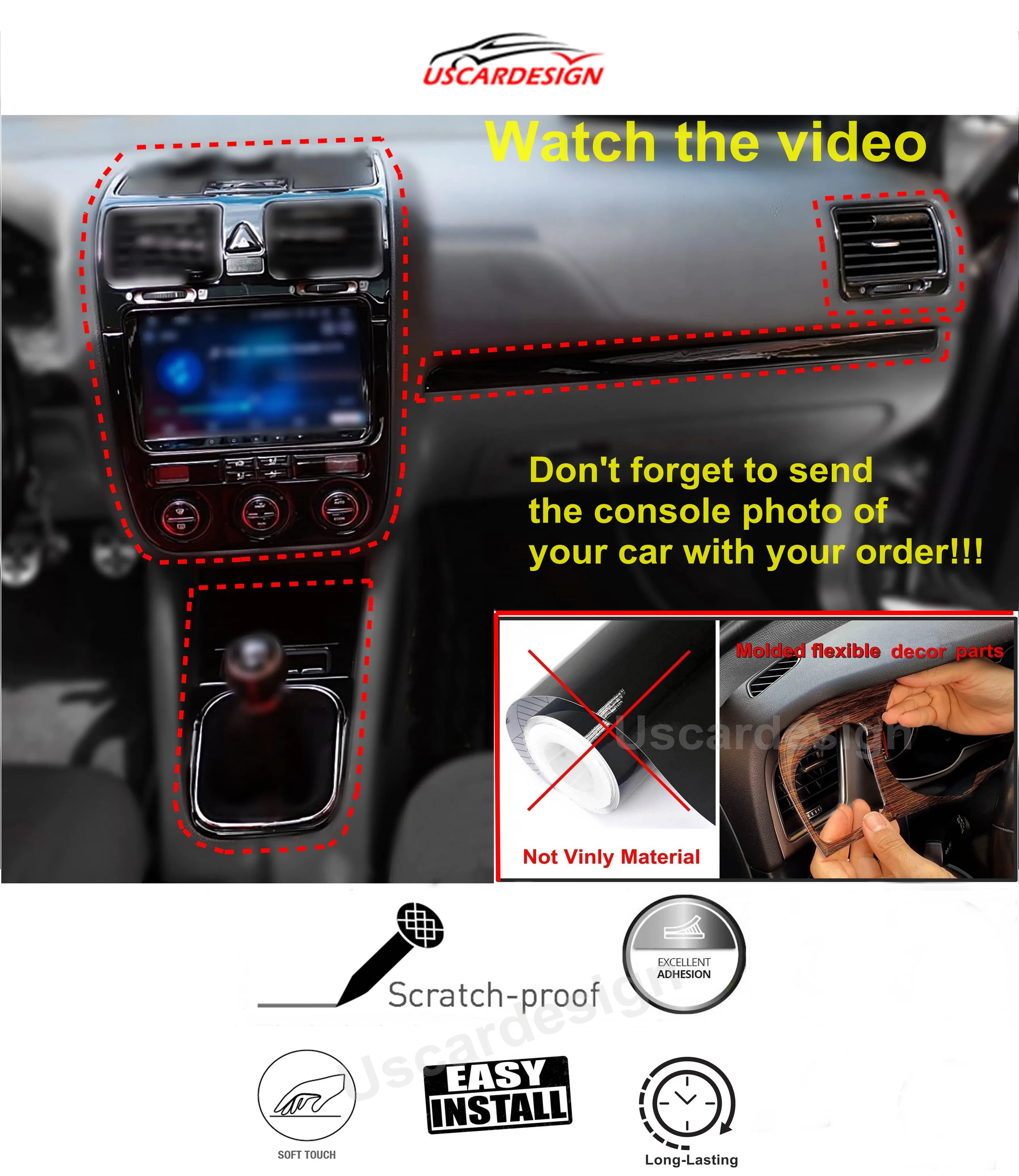 Для 2003 - 2008 VW Golf 5 / Jetta MK5 Стайлинг автомобиля отделка декор консоль крышка