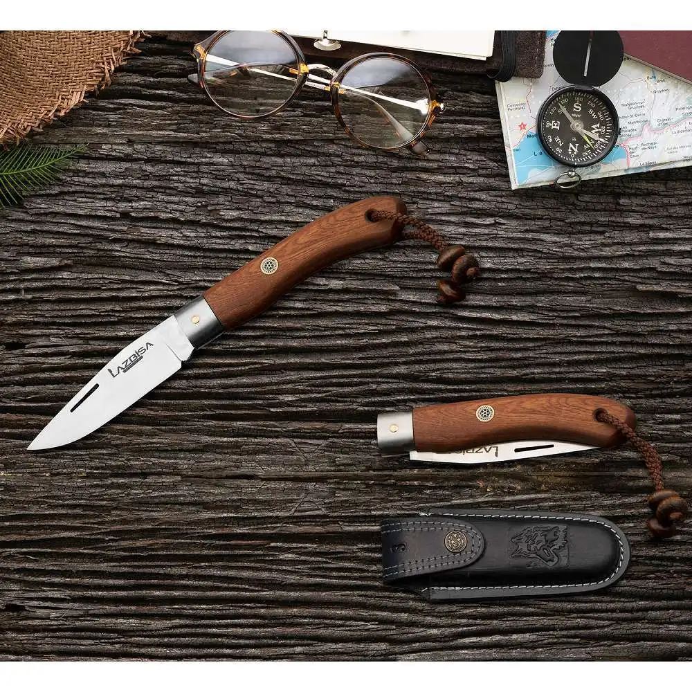 

Outdoor Knife Pocket Knife Camping Knife Kitchen Knife Handmade with Sheath Gift (Total Length: 20.5 cm)
