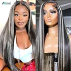 Парик Платиновый Светлый 13x4 прямой парик на сетке спереди парик 613 смешанные серые цветные человеческие волосы парики для женщин бразильские волосы парики