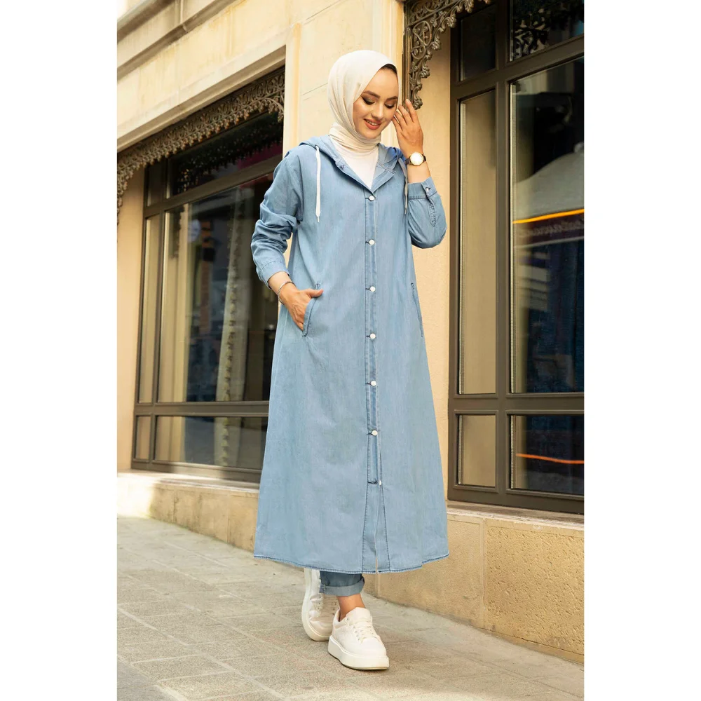 Hooded Denim Cap Muslim Islamic Fashion Trend muslim dress women abaya kaftan modest dress abayas for women abaya turkey turkish