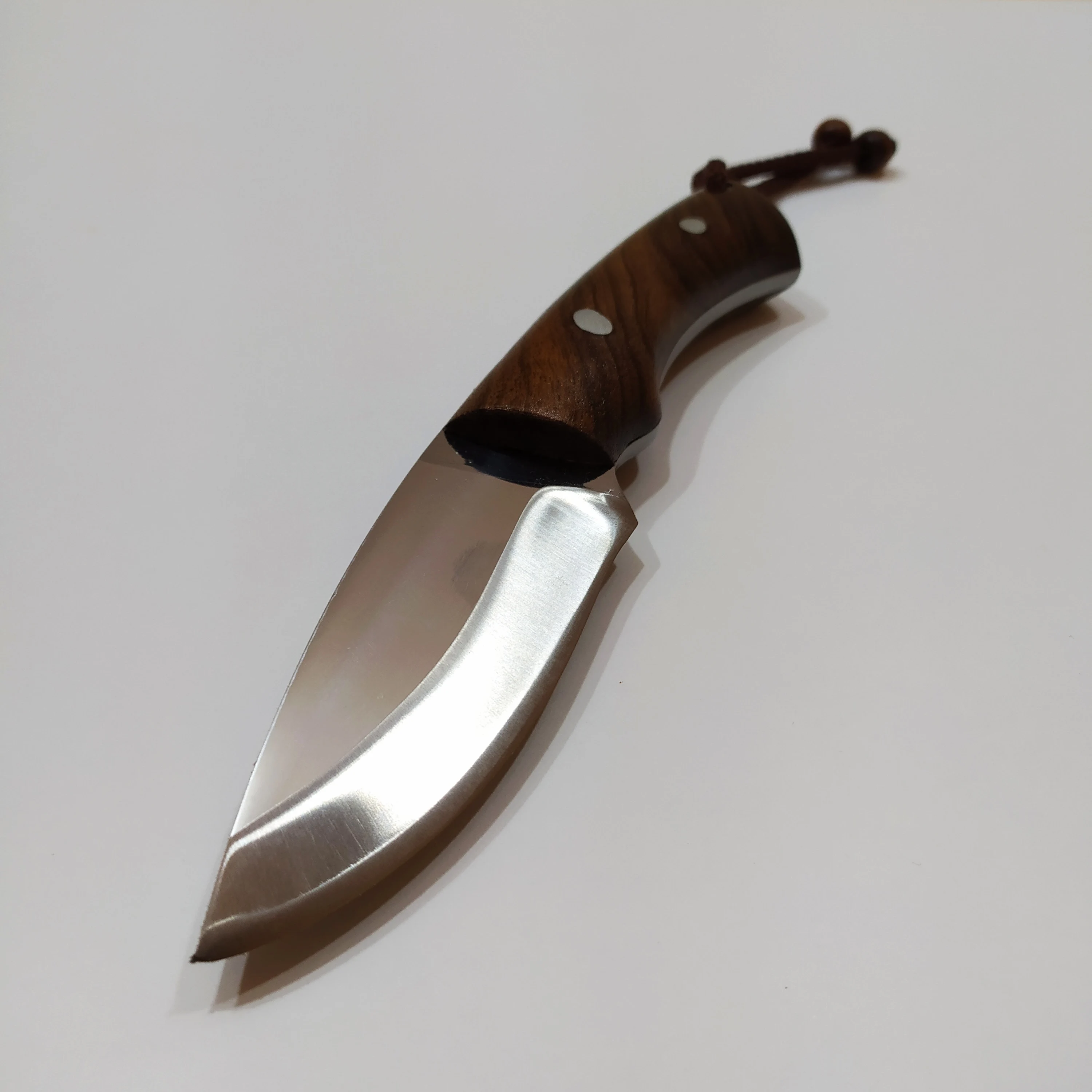 Cuchillo de caza de acero forjado hecho a mano, mango de nogal, envoltura de cuero de vaca, 4mm, herramientas de mano, acero forjado, regalo personalizado