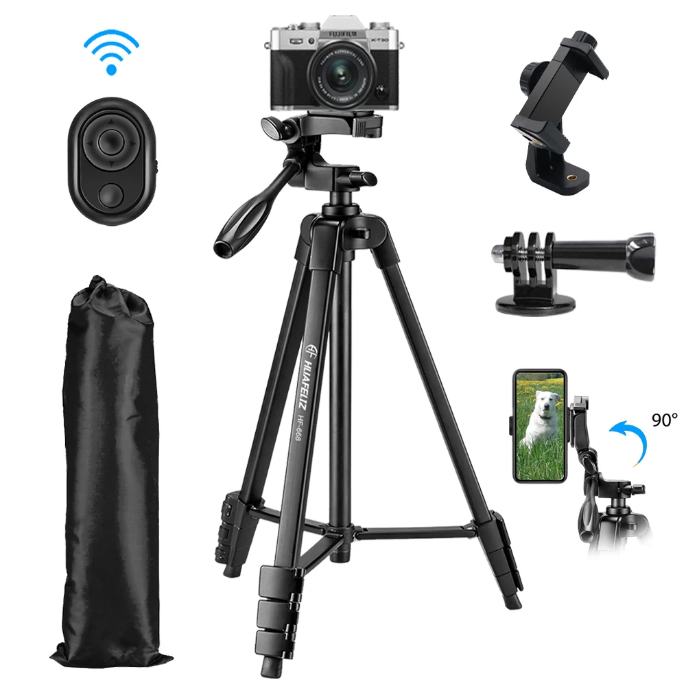 

HF668 Camera Tripod Professional Outdoor Travel Lightweight mini Aluminum Fashional tripod for Smartphone Stand Holder Video