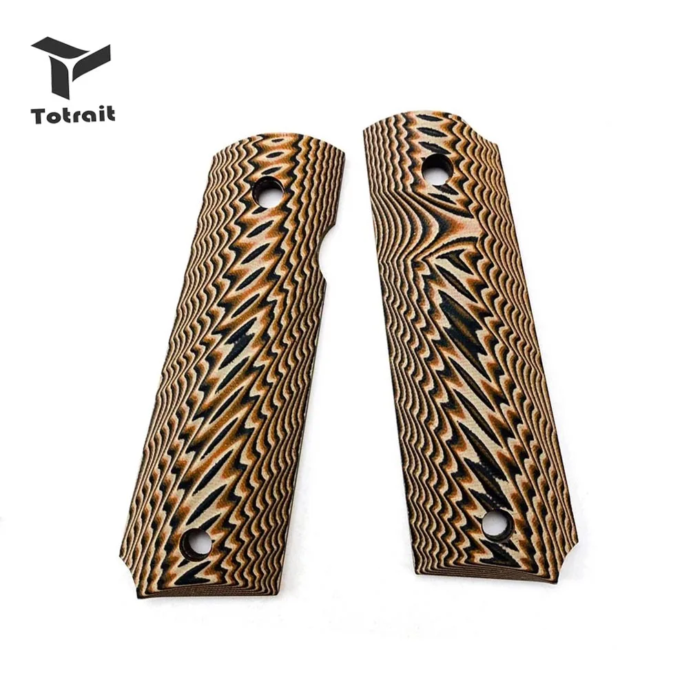 

TOTRAIT Tactical1911 grip handle with Color Patterned One Pair of Hand Grip G10 Hunting Accessories.