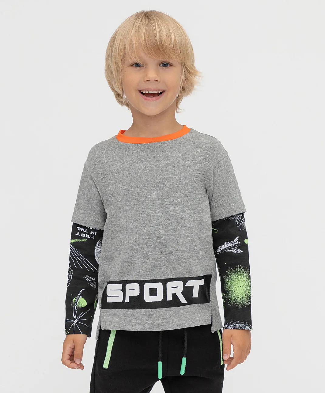 Футболка удлиненная с принтом Button Blue для мальчиков | Детская одежда и обувь