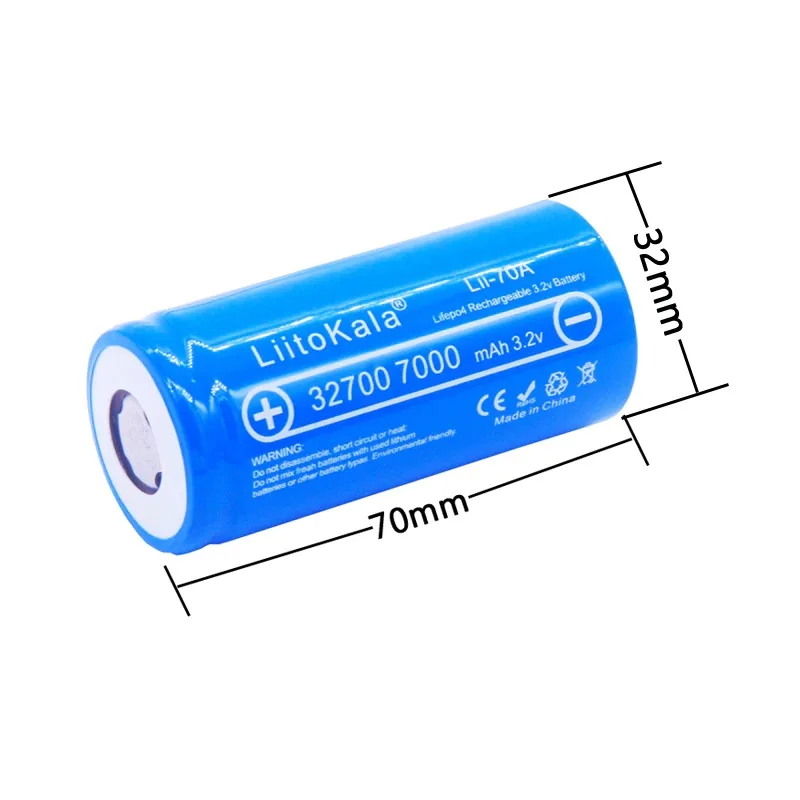 Аккумуляторная батарея LiitoKala 32700 Подзаряжаемые батареи Lii 70A 7000mAh lifepo4 Комплект из 2