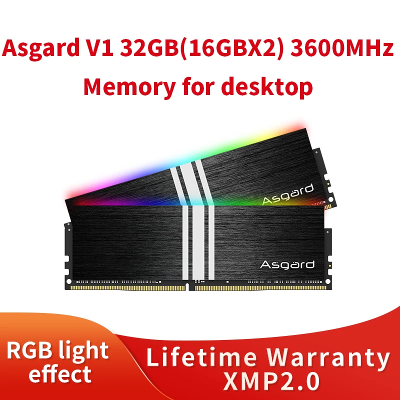 Память Asgard V1 Black Knight Series 16 ГБ 32 для ПК ОЗУ память настольного компьютера DDR4 PC4 8 Гб