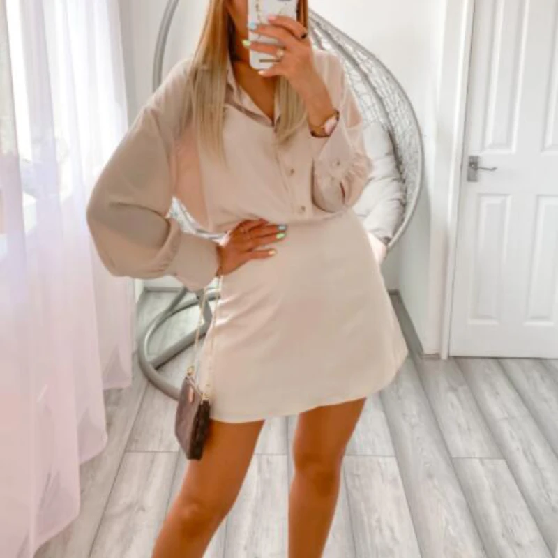 

Holiwind 2021 Summer Satin Shirt Sets Women Solid Color Sleepwear Women Sexy Vintage Street Silk Shirts Elegant
