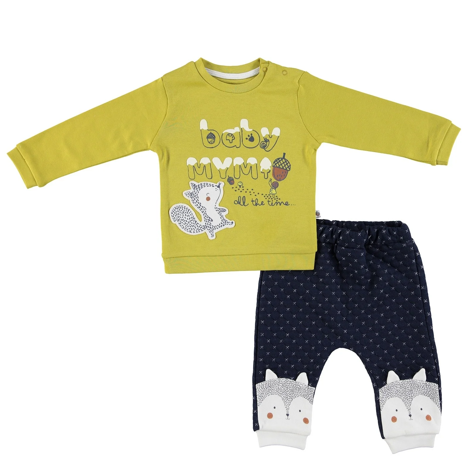 Комплект толстовки с принтом белки для маленьких мальчиков ebebek Mymio |