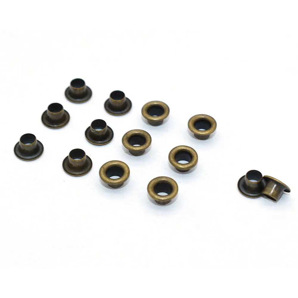 

Bronze Metal Eyelet Grommets 3mm Eyelet Metal Rivets Purse Accessories for Sewing Shoes Bag Making Hardware Canvas Craft 100pcs