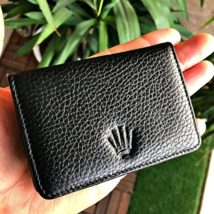 

Wallet Genuine Leather Mini Black Handmade Vintage Card Holder Unisex Man And Woman Hand Made Purse Case Noel Gift Daily Use