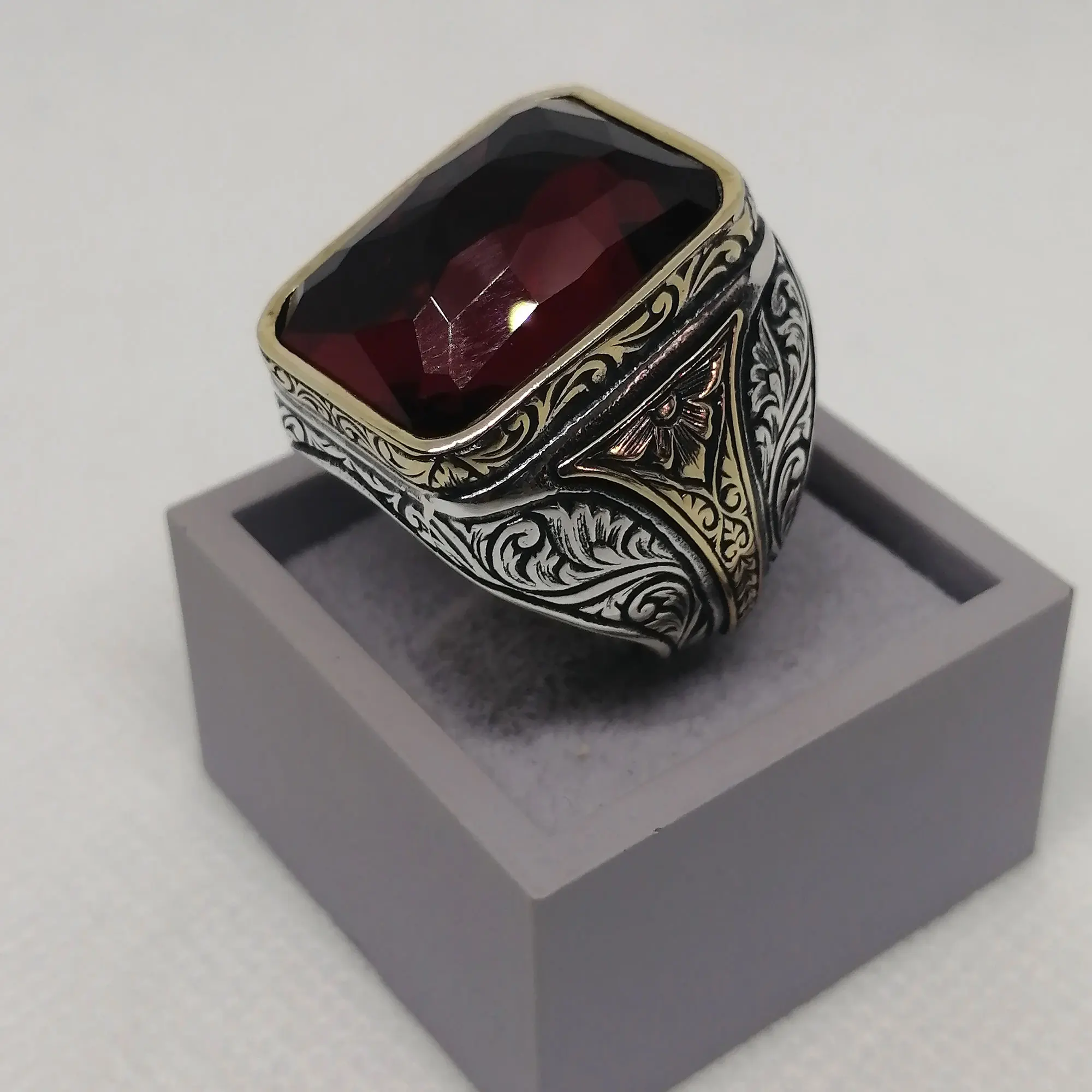 Vintage Heavy 925 Sterling Silver Ring For Man Real Pure Natural Stones Zultanite Amber Agate Aqeeq Lapis All Sizes 11 Options