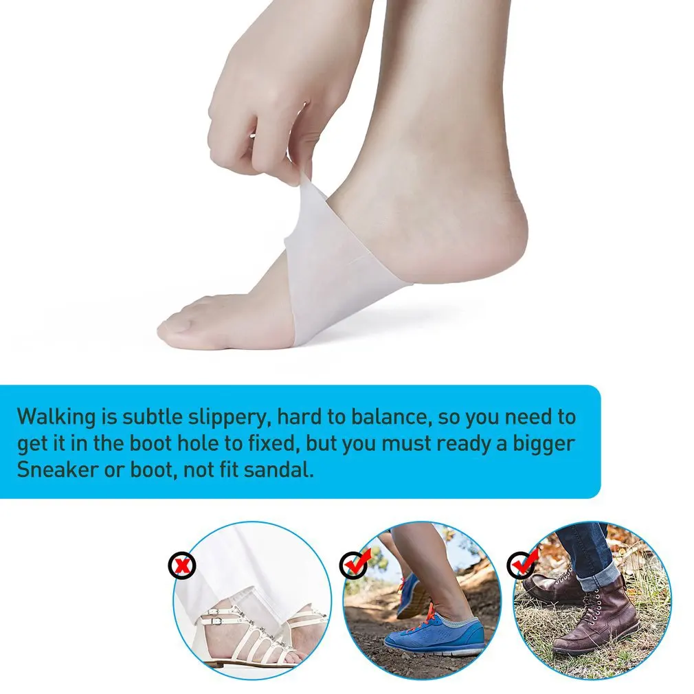 

Foot Heel Protector Increase Silicone Half Insole Insert Invisible Heightening Pad Anti-crack Unisex Feet Care