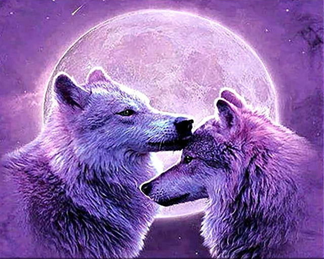 Краска по номеру художественная живопись номерам волк пара для украшения дома |