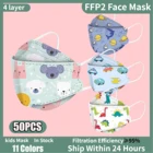 Детская маска KN95, Мультяшные одноразовые маски, Mascarilla fpp2 Homologada, защитные маски ffp2, дышащая маска для лица для детей