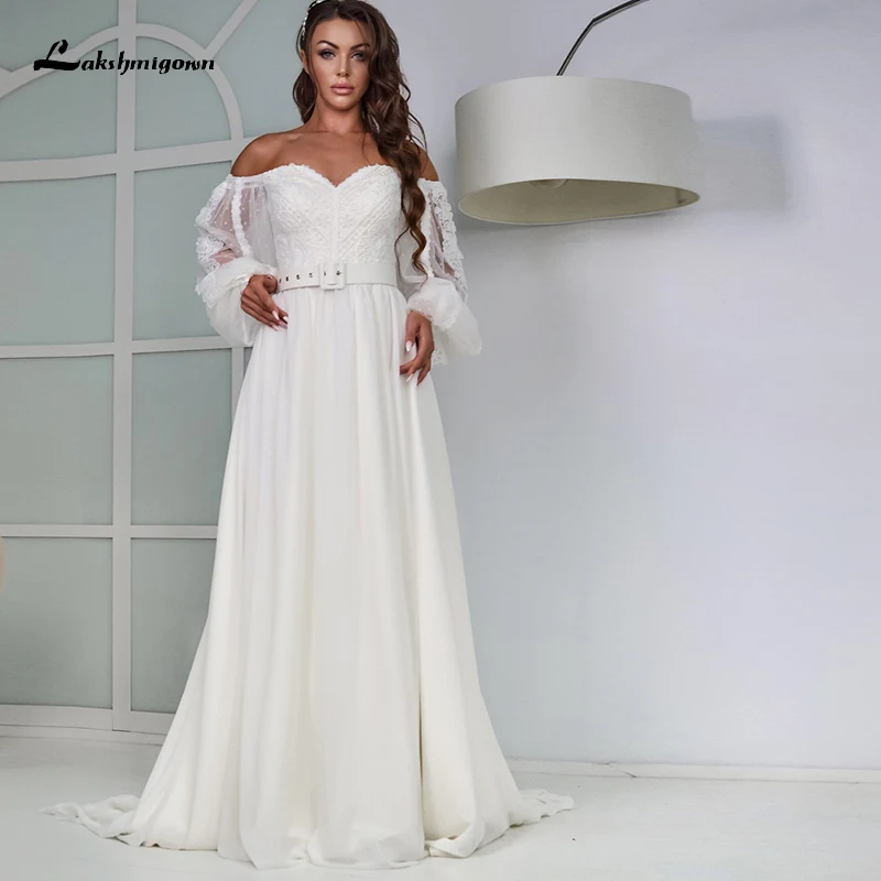 

Женское шифоновое платье-трапеция с поясом, длинным рукавом и молнией, 2022