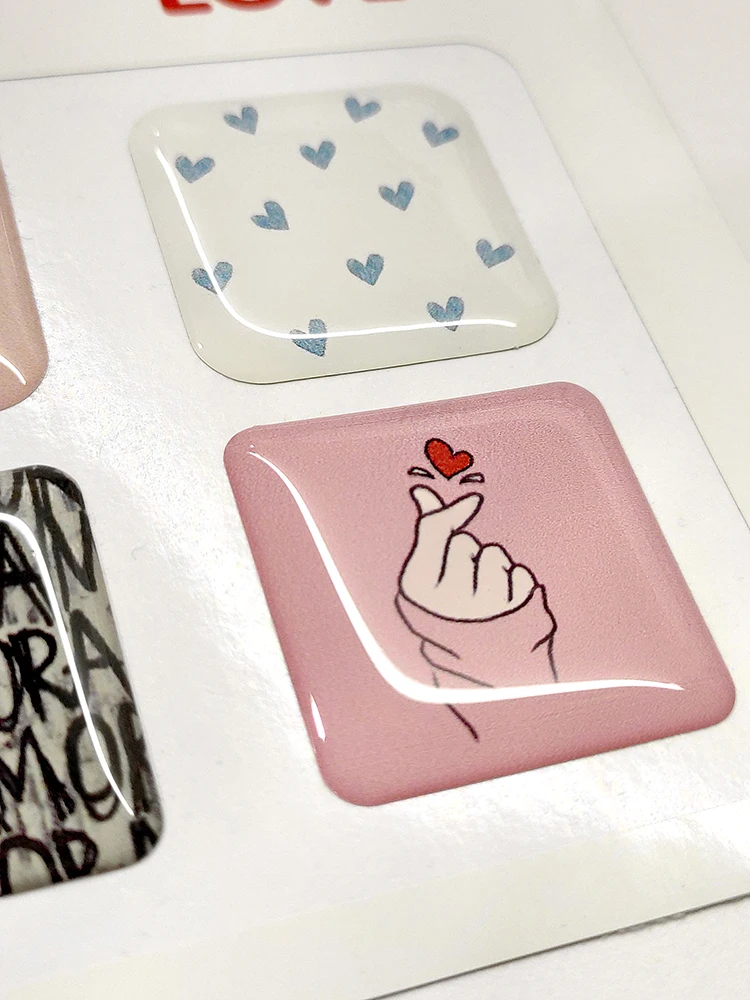 Stickers for phone computer tablet laptop 3D set of 6 pcs love heart Amore | Мобильные телефоны и аксессуары