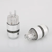 high quality audiocrast aluminum rhodium plated schuko power plug male connectoriec female plug