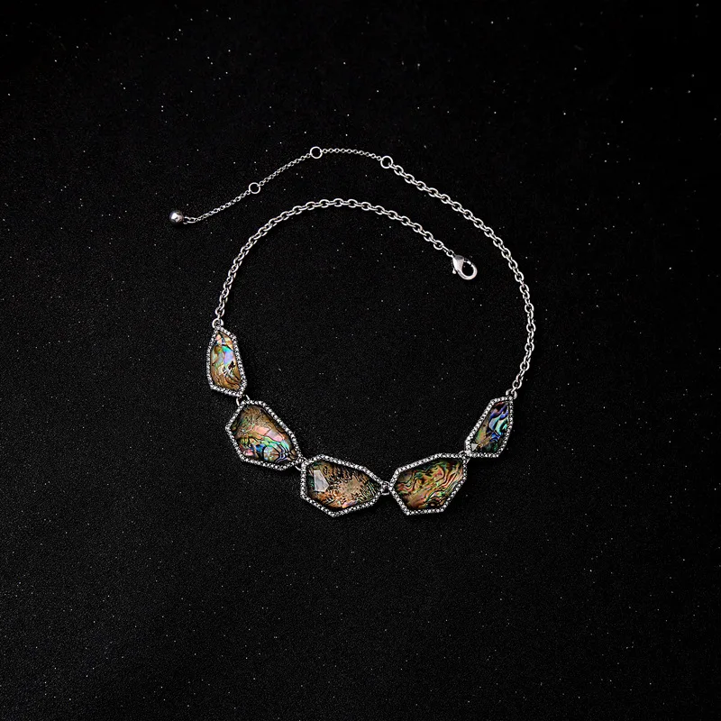 Retro ethnic style natural stone pendant ladies long sweater necklace European and American fashion wish cross-border explosion | Украшения