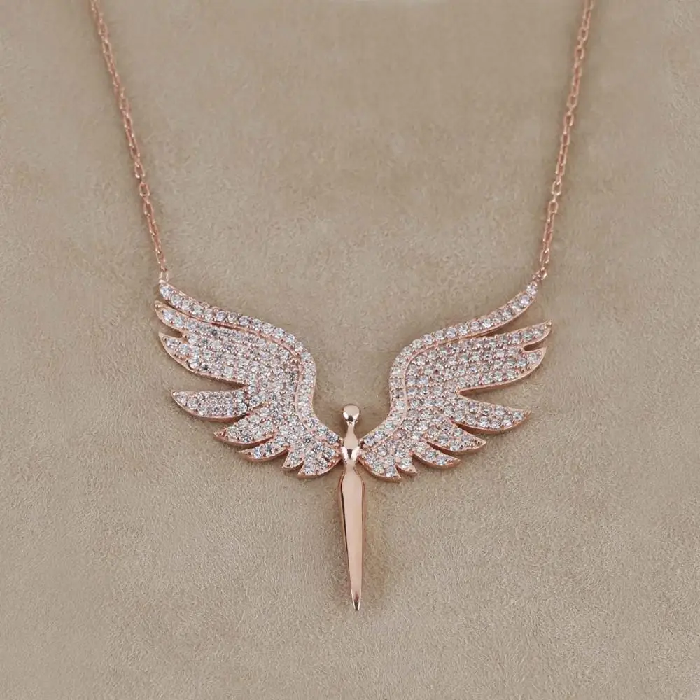 

women necklace heart angel wings necklace butterfly necklace angel charm pendant