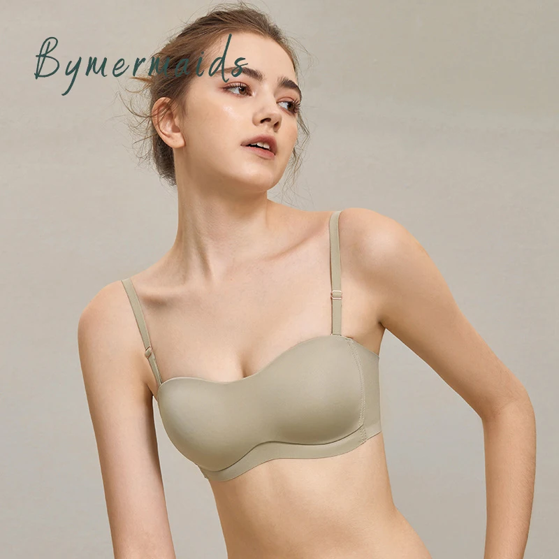 

Bymermaids Sports Bra Without Bones Women's Tube Top Without Straps Invisible Seamless Underwear Sexy Backless Female Bralette