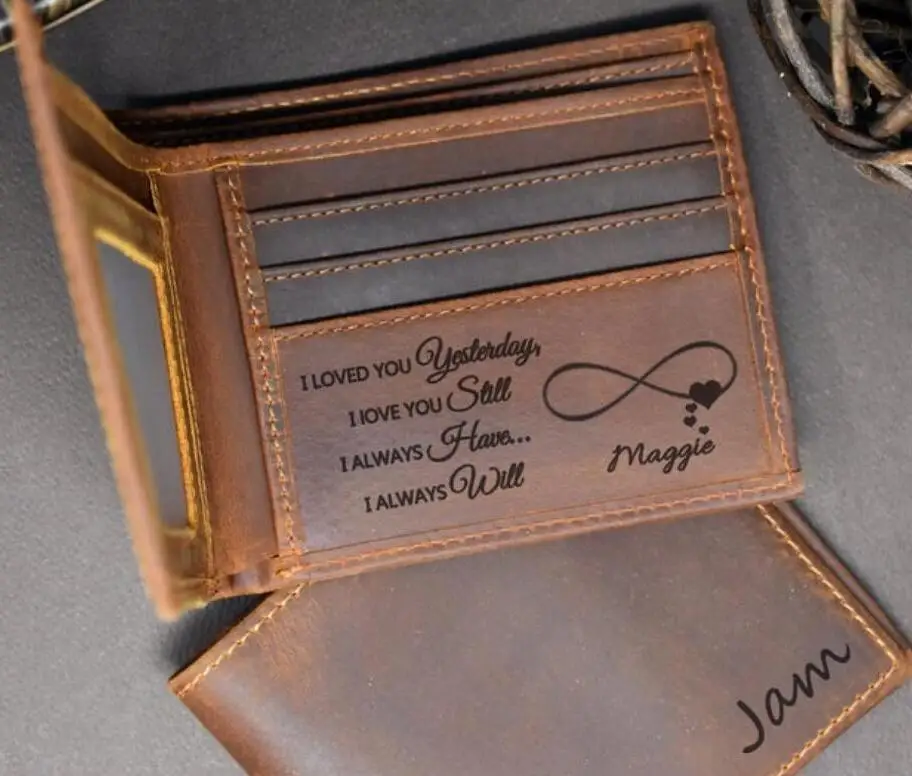 PARARTDIY индивидуальный логотип подарок на день рождения для жениха свадьбы кошелек