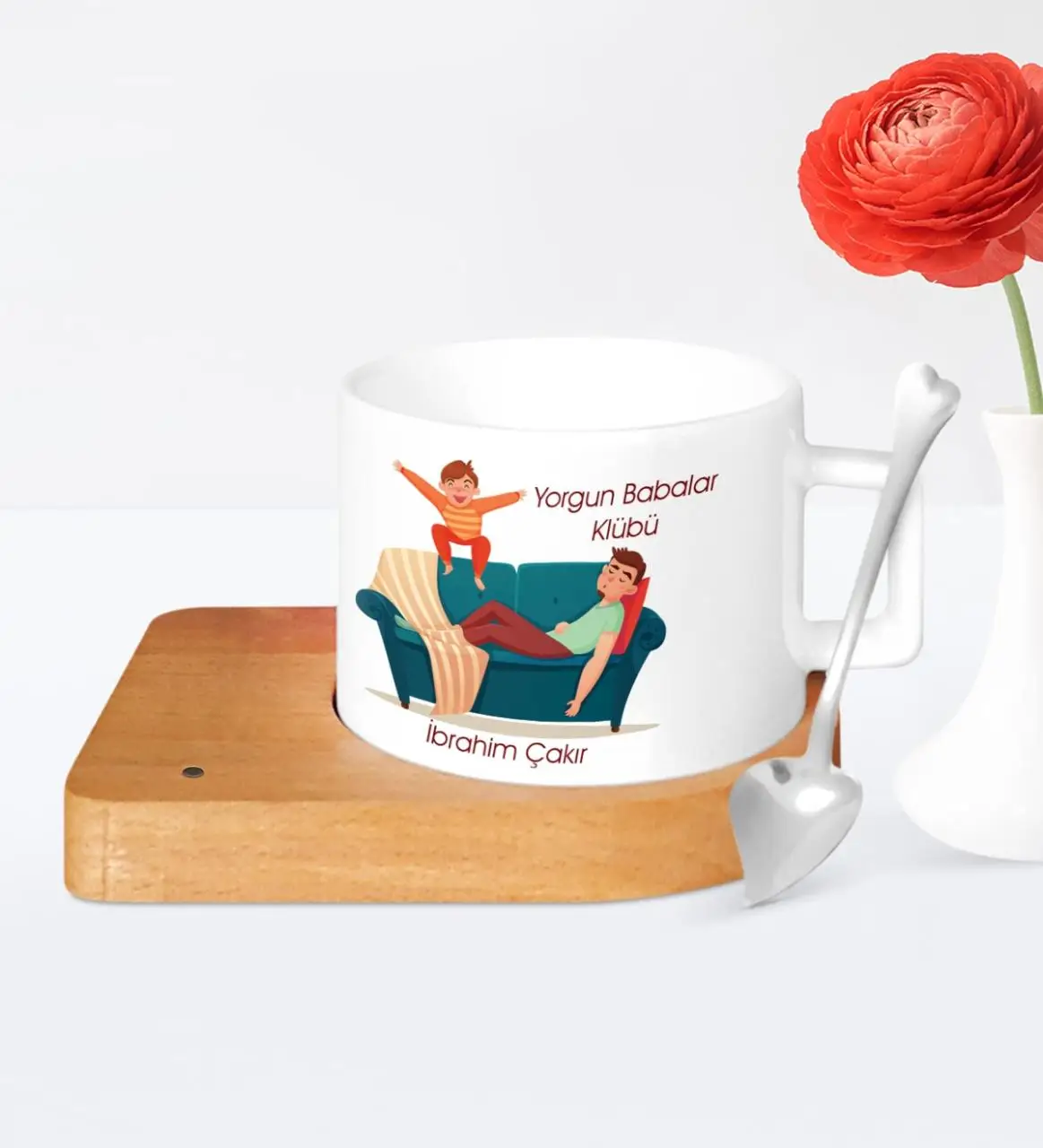 

Personalized Fathers Day Themed Wooden Altlıklı Ceramic Cup 21-599