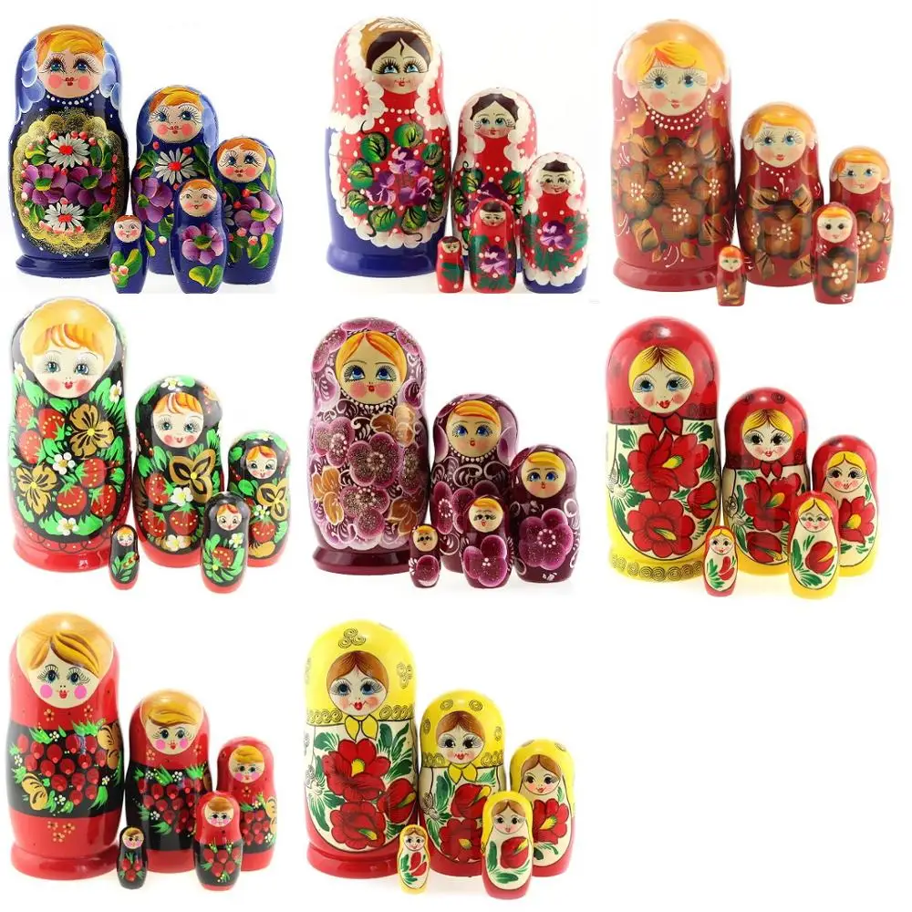 Кукла Сувенир Матрешка Ажна 5 мест 17 см / Souvenir Russian nesting doll Azhna handmade | Игрушки и хобби