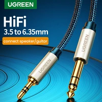 ugreen 3 5mm to 6 35mm adapter aux cable for mixer amplifier cd player speaker gold plated 3 5 jack to 6 5 jack male audio cable