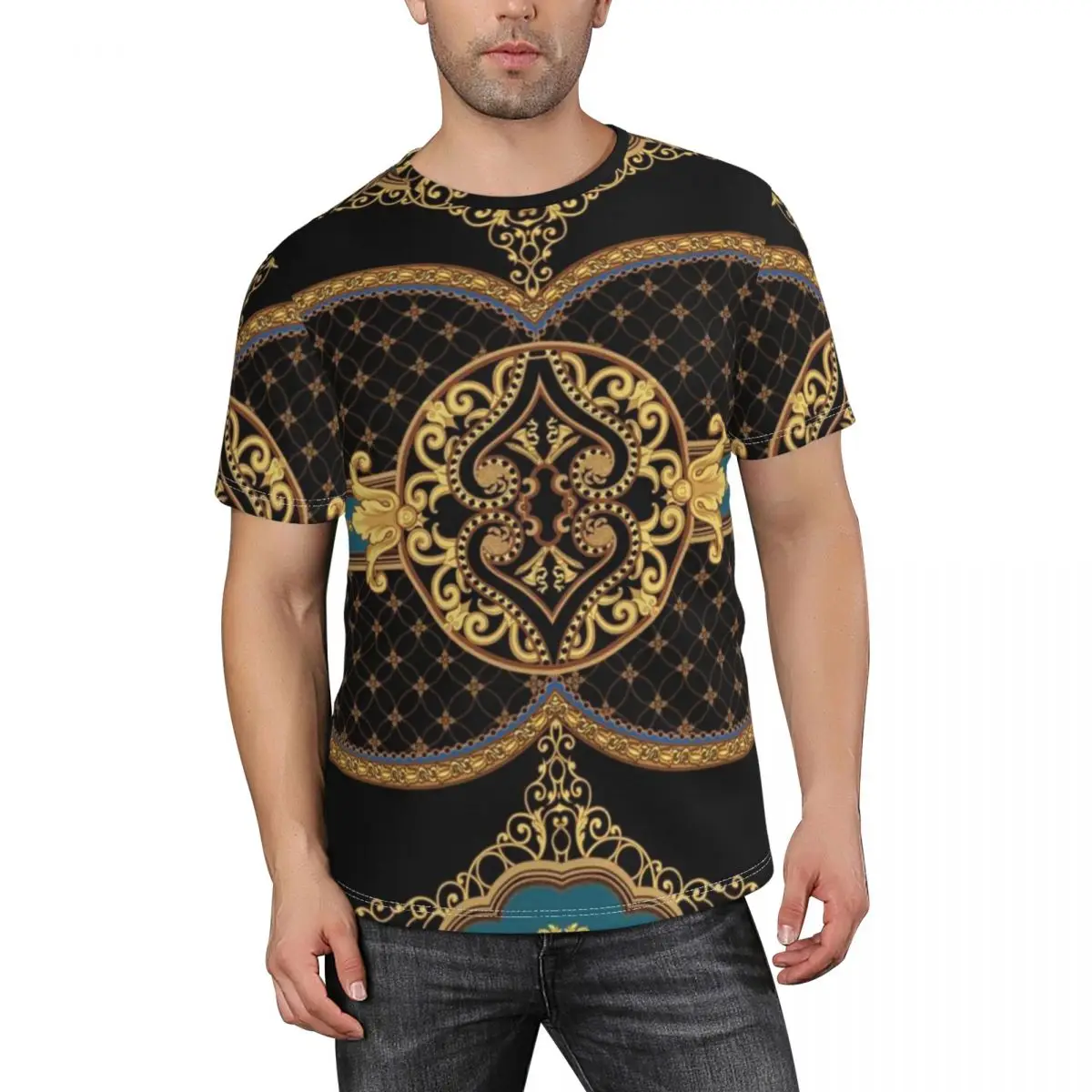 

Men's Summer Tops Shirt Beach TShirt For Men Casual Short Sleeve Clothes T-Shirt Hip Hop 3D Printing O-NeckTop