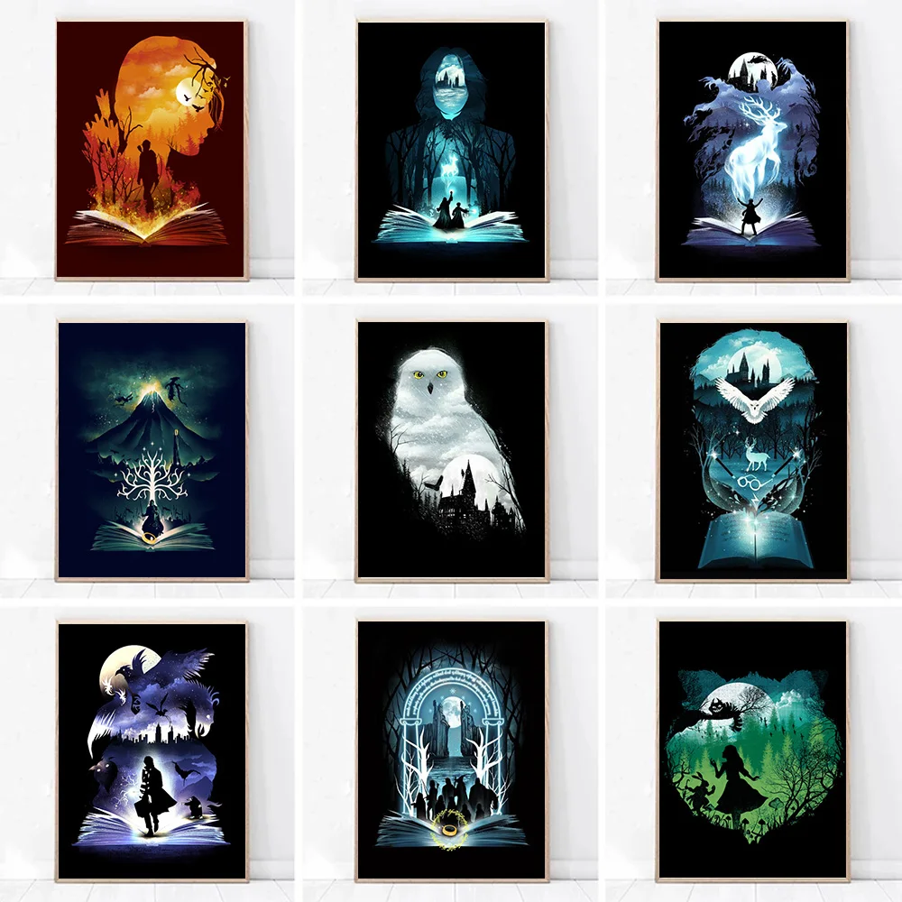 

Classic Magic Movie Posters And Prints Wall Art Pictures Harries Potters Canvas Painting For Kids Living Room Decor