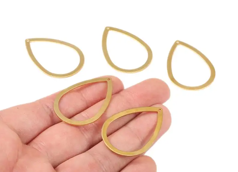 

Brass Drop Charms - Raw Brass Drop Earrings and Pendant - Earring Findings - 6PCS/LOT - 35.87x24.72x0.75mm - PP2192