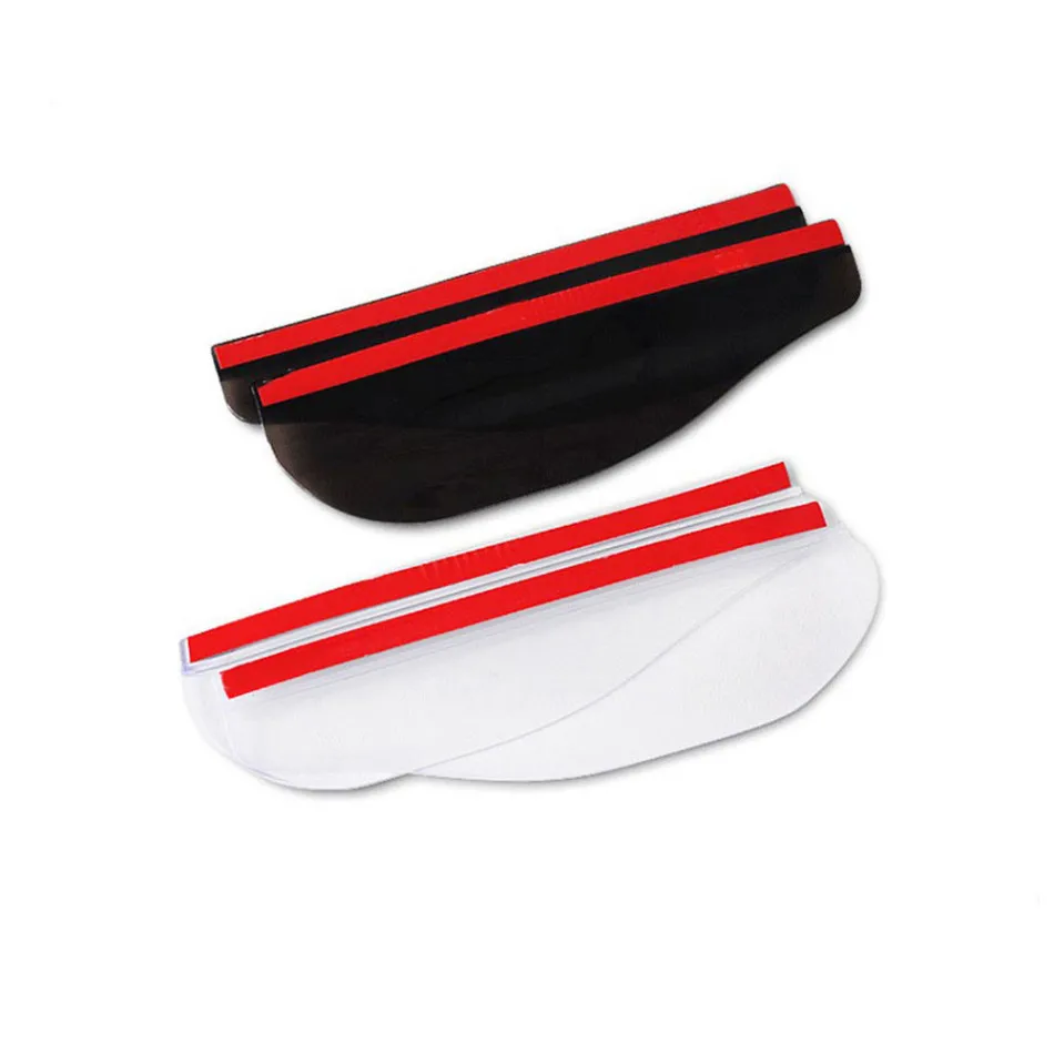 

2Pcs PVC Car Rear View Mirror Sticker Rain Eyebrow Weatherstrip Auto Mirror Rain Shield Shade Cover Protector Guard Waterproof