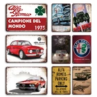 Rusty Alfa Romeo металлический постер жестяная вывеска винтажный гараж домашний настенный стикер декоративная табличка ретро человек пещера персонализированный металлический знак