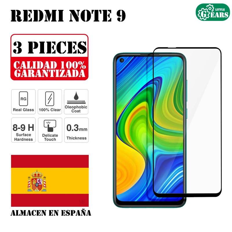 Комплект из 3 предметов для Xiaomi Redmi Note 9 защита экрана закаленного стекла